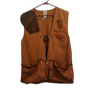 Bob Allen‎ Sportswear Brown Shooting Vest Large With Suede Accents & Pocket